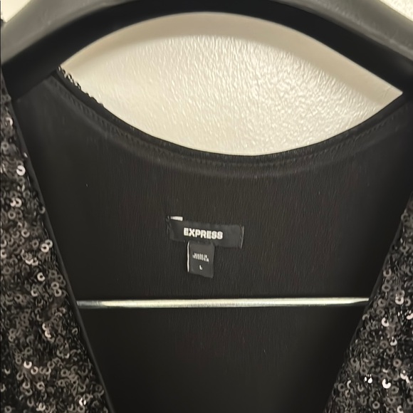 Express Black Long Sleeve Sequin Dress (Drycleaned) - Picture 4 of 8